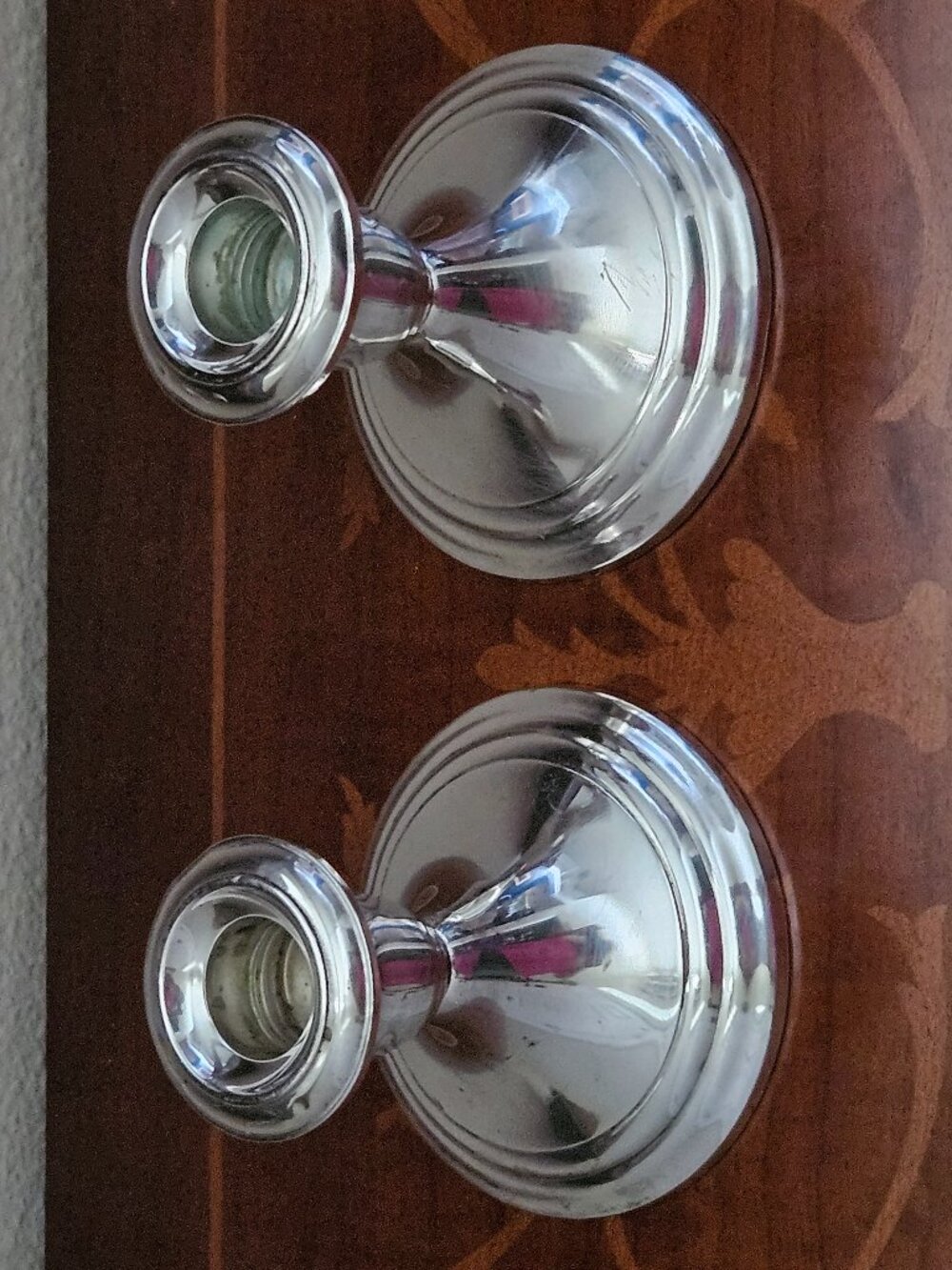 RARE VINTAGE ANTIQUE PAIR GORHAM STERLING SILVER WEIGHTED CANDLE STICK HOLDER